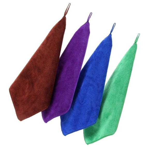 4 Pcs Cleaning Cloth Sponge Microfiber Towels Washcloths Tea For Kitchen Dishcloths Multi-function Scrubber