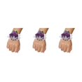 thumbnail image 4 of relayinert Bracelet Extensible Unique avec des Roses en Satin Faites à la Main pour un Look Élégant Facile à Porter N7 Raisin Violet 3Set, 4 of 6