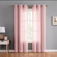 thumbnail image 1 of Fragrantex Fragrantex Faux Linen Pink Semi Sheer Curtains 84 inches Long Window Curtain Light Filtering for Living Room Grommet Top 2 Panels,40"W x 84"L, 1 of 6