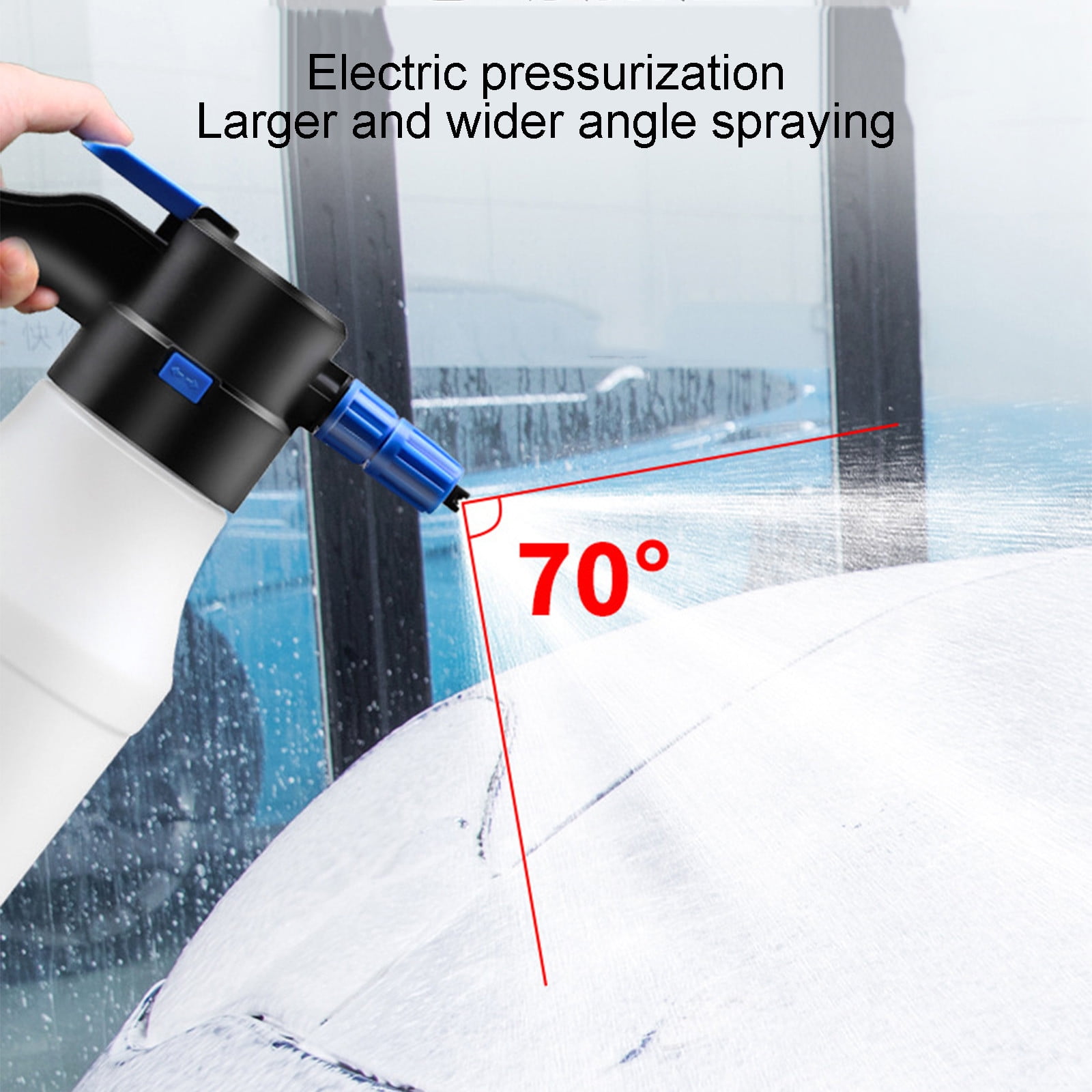 High Pressure Car Washing Foam Spray Pot, 1.5L Portable Garden Watering Bottle, Electric Pressurized Foam Cannon for Vehicle Cleaning, Home & Outdoor Use