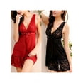 thumbnail image 5 of Womens Sexy Lingerie Sleepwear Satin Silk Babydoll Lace Nightwear Pajamas, 5 of 5