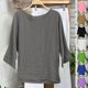 thumbnail image 1 of Sudadera con capucha para mujer,Jersey de cuello redondo y manga 3/4 para mujer, camiseta informal de color liso, 95 % poliéster, 5 % elastano, corte regular, para usar en casa, sopatenor, 1 of 9