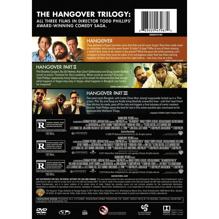 Warner Home Video: The Hangover Trilogy Action, Adventure