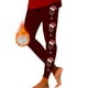 thumbnail image 4 of Gibobby pantalones negros mujer Leggings deportivos estampados navideños de moda informal para mujer Leggings de moda (Vino, XL), 4 of 5