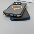 thumbnail image 3 of Funda de lujo con armadura translúcida mate de Color magnético a prueba de golpes para iPhone 11 12 13 14 15 16 ProMax Magsafe cubierta de carga inalámbrica, 3 of 5