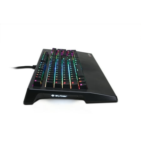 CyberPowerPC - Syber K1 Wired Mechanical Kontact Red Switch Keyboard with RGB Back Lighting - Black