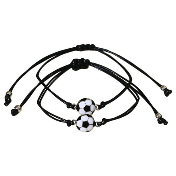 Jiyike 1 Pair of Portable Bracelets Soccer Themed Wrist Bracelets Decorative Soccer Bracelets