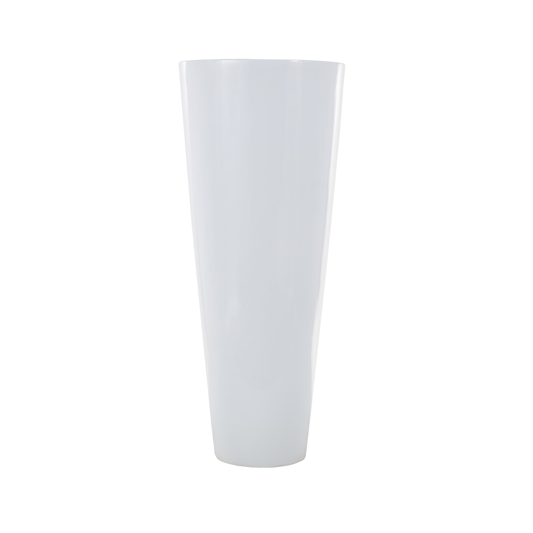 DecMode 36" Floor White Fiberglass Vase