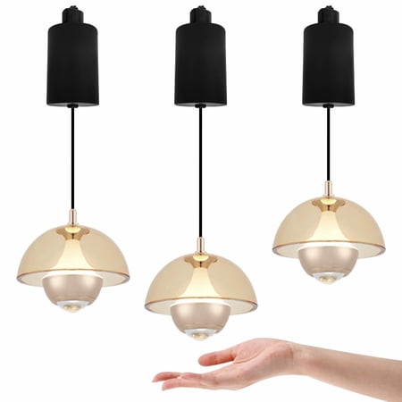 H-Type Track Light with 10W LED Hand-Sweep Control Modern Track Spotlight Stepless Dimming Island Light Free Height Lamp 3000K for Living Room Kitchen Island