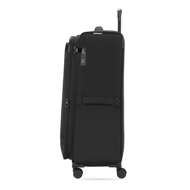 SWISSGEAR Stride Expandable Large Checked Spinner Luggage, Black