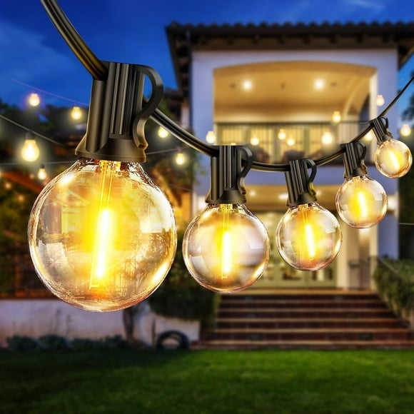Eisaro Catena Luminosa Esterno, Outdoor G40LED Luci da Esterno Giardino 63FT, 19M Luce da Giardino Impermeabile 30+3 Lampadine di Ricambio D