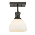 thumbnail image 2 of Yep by Golden Lighting Hines 1-light Vanity in Rubbed Bronze and Opal Glass, 2 of 10