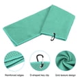thumbnail image 4 of Uxcell 16"x16" Golf Towels Tri Fold Waffle Pattern Towels Soft Fiber with D Clip Green, 4 of 5