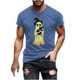 thumbnail image 2 of Handshe Men's Halloween Graphic Short Sleeve Round Neck T-Shirt - Trendy Blouse, 2 of 5