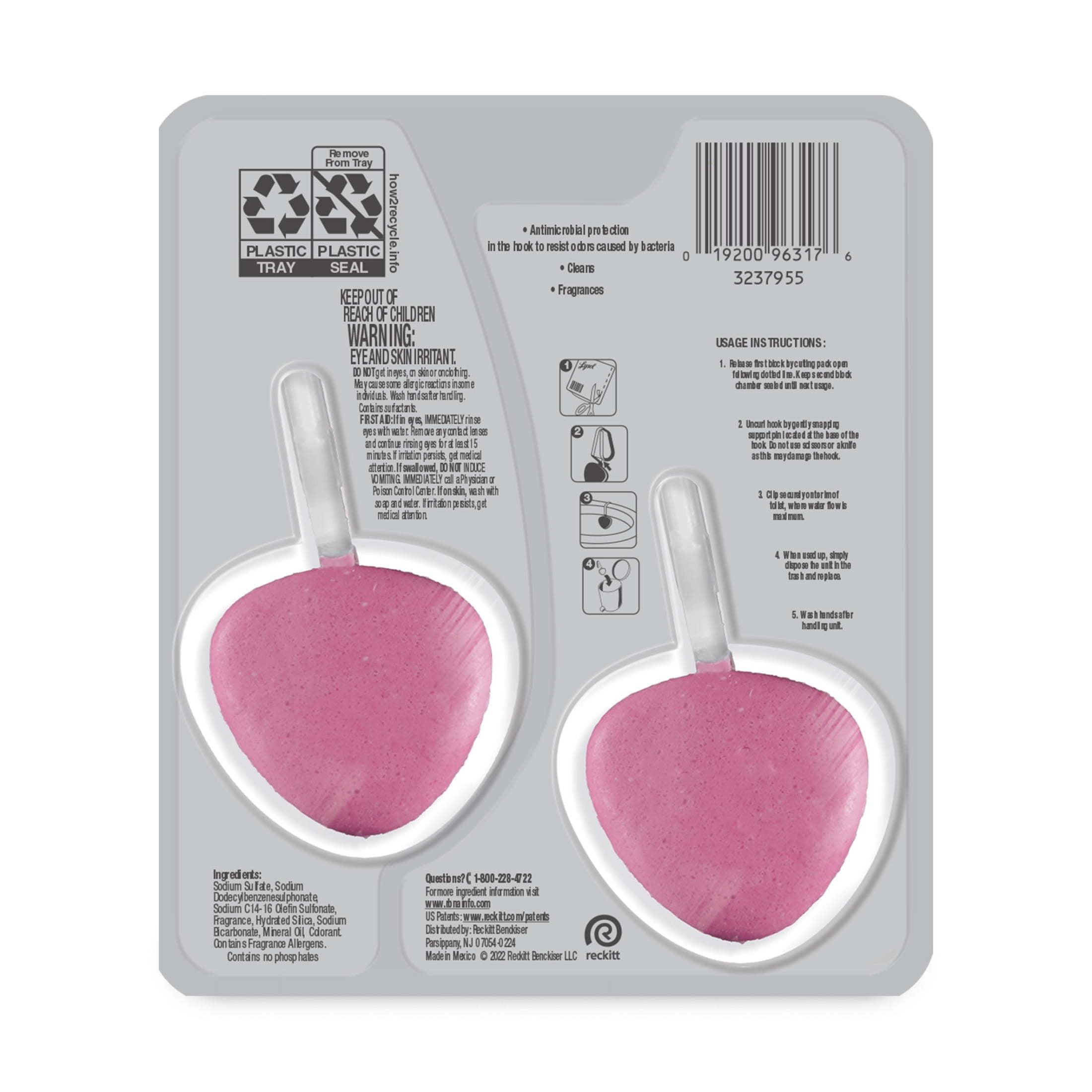 (2 pack) Lysol® Automatic Toilet Bowl Cleaner, Brand New Day, Mango & Hibiscus, 2 count