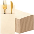 thumbnail image 1 of Cindeer 150 Servilletas Desechables con Textura de Lino y Bolsillo para Cubiertos, 1 of 7