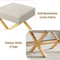 thumbnail image 3 of 20" Vanity Stool Vanity Chair for Makeup Room, Foot Stool Ottoman Foot Rest for Living Room, Upholstered Small Square Ottoman for Piano Bedroom Dining Entryway,Solid Wood X Legs, 3 of 9