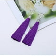 thumbnail image 2 of Clip on silver top 4 1/2" Xlong thread earrings in a variety of bright colors, 2 of 13