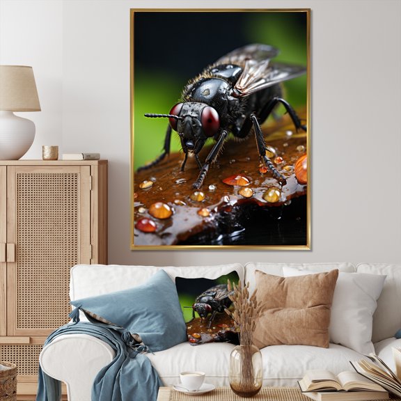 Designart "Portraits of Insects and Bugs I" Animals Floater Framed Wall Decor