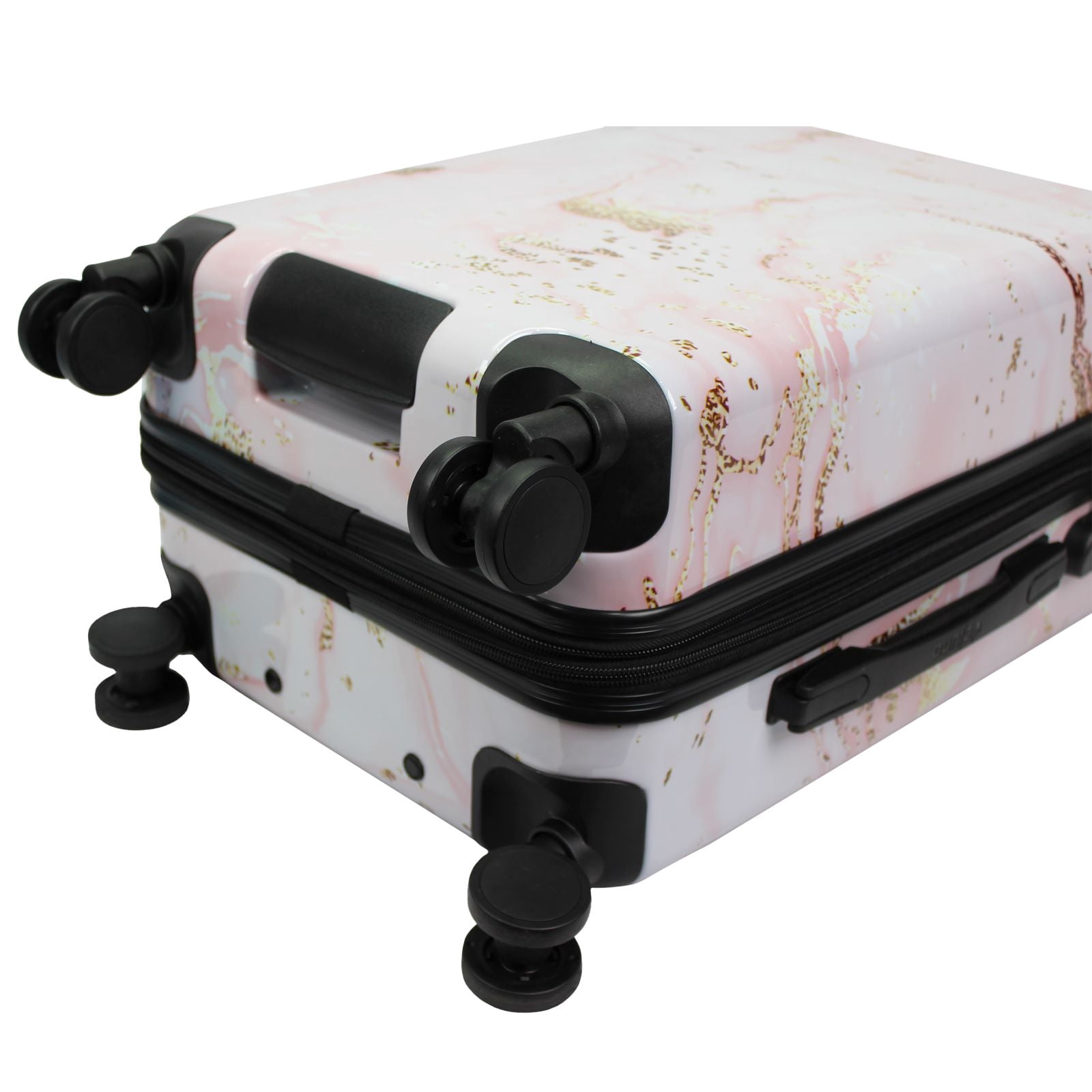 World Traveler Dejuno Pink Marble 3-Piece Expandable Spinner Luggage Set