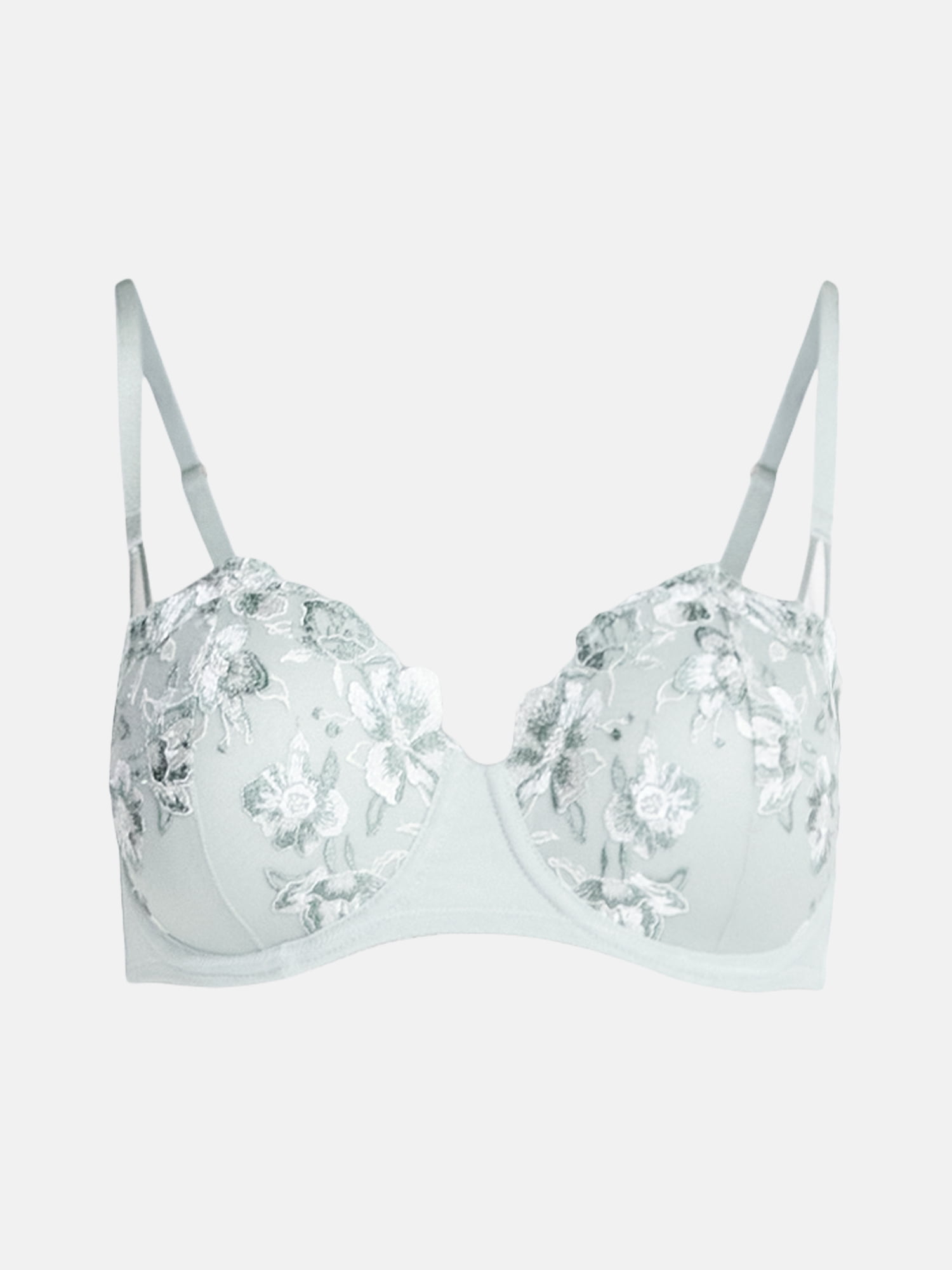 Joyspun Women's Embroidery Lightly Lined Balconette Bra, Sizes 34B-42DD