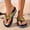 Gold, variant on Women Flip Flops with Arch Support ,Sequined Rainbow Wedge Flip-Flops, Sparkly Beaded Thong Sandals with Colorful Rainbow Design, Lightweight Wedge Heel for Comfortable Lift