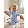 thumbnail image 3 of Spewahor Infant Baby Boy Easter Spring Romper 0 3 6 12 18 Months Letter Truck Embroidery Plaid Long Sleeve Round Neck Full Length Jumpsuit, 3 of 9