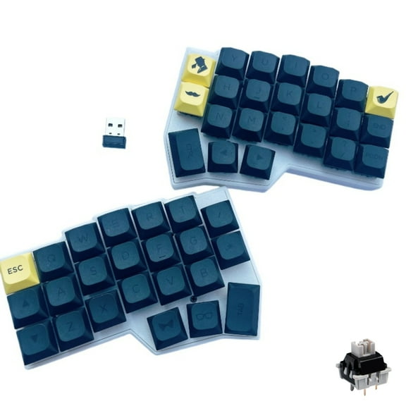 MiFuny WCORNE V4.1 Customize Wireless 2.4G Split Keyboards DIY Hot Swap Ergonomic Design Keyboard Accessory No Shaft Body and Keycap
