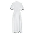 thumbnail image 6 of Staron Summer Dresses for Women Casual V-Neck Sleeveless Solid Long Party Cocktail Wedding Guest Elegant A-Line Dress, White L, 6 of 6