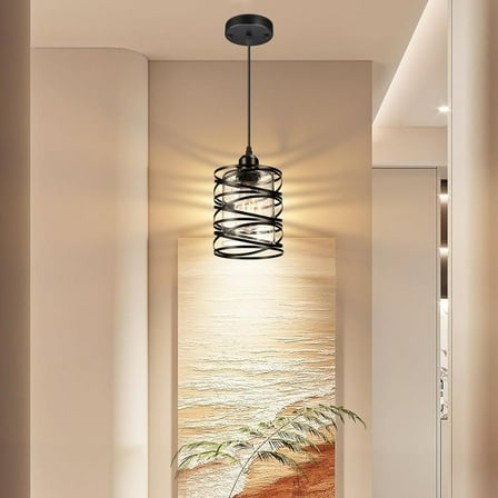 2 PACK Modern Black Farmhouse Clear Glass Cylinder Pendant Light Fixture,Island Lights for Kitchen,Mini Pendant Lighting for Kitchen Island Decor