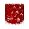 thumbnail image 2 of Todaioua Merry Christmas Shower Curtain Red Xmas Ball White Snowflake Green Pine Twig Winter Holiday Seasonal Festival Happy New Year Fabric Bathroom Decor Curtain with Hooks, 2 of 7