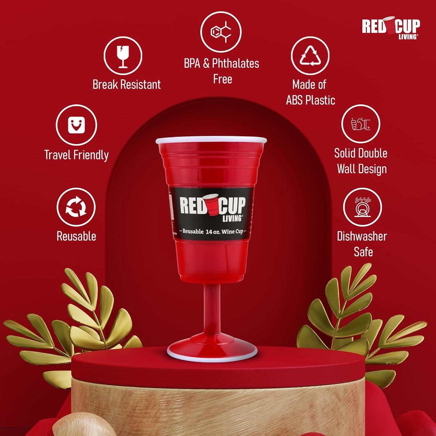 Red Cup Living 14 Oz Wine Cup  Party Wine Cups Ideal for Kids