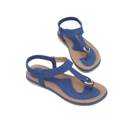 

Women Sandals Summer Casual Flat Ankle T-Strap Thong Elastic Comfortable Flip Flops Beach Shoes Sandal
