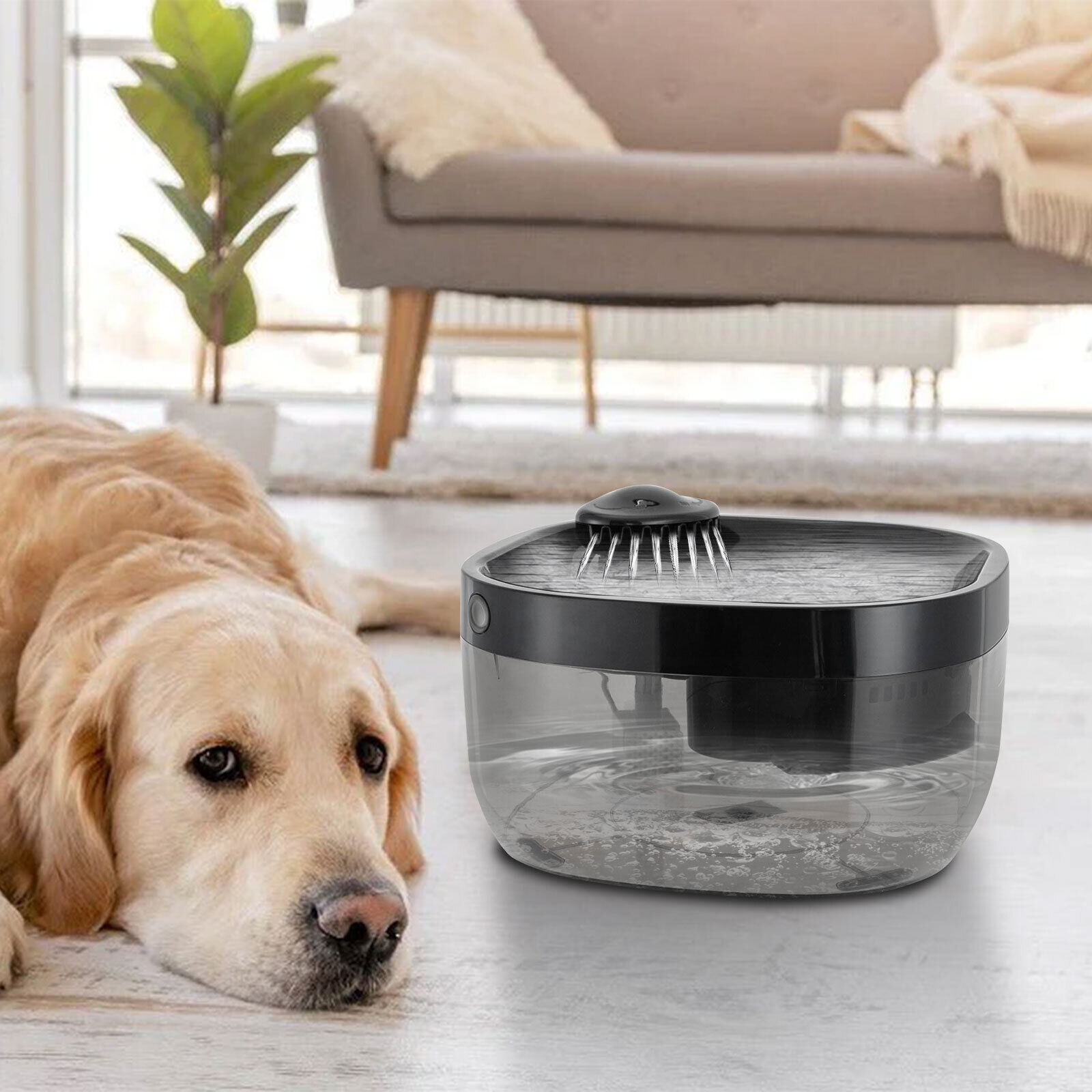 Modern Cat Water Fountain Pet Water Fountain Cat Drinking Fountain Black 7L Stainless Steel Pet Water Fountain for Cats Dogs with Motion Sensor