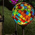 thumbnail image 2 of Evergreen 22"H Solar Mosaic Globe Garden Stakes, Rainbow Garden and Yard Decor, 2 of 3