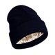 thumbnail image 1 of Gorro de punto con forro de satén para mujer, protección para el cabello, tamaño versátil y elástico. Azul marino, 1 of 9
