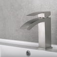 thumbnail image 6 of DAX Brass Single Handle Waterfall Bathroom Faucet, Brushed Nickel, 6 of 7