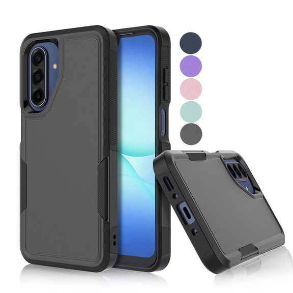 Military Grade Shockproof Samsung Galaxy A17 5G 2025 Case,Dual Layer Full Body Protective Cover with Anti-Slip Grip & Raised Camera Heavy Duty Rugged Case- Black