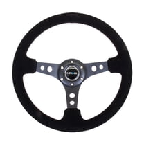 Steering Wheel 350mm 3in Dish Black Suede