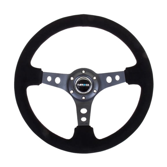 Steering Wheel 350mm 3in Dish Black Suede