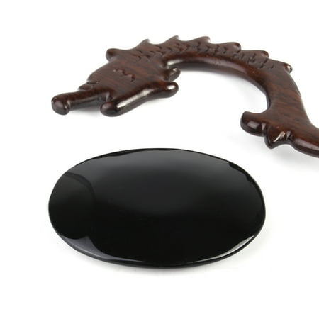 Large Oval Stone - Mrosaa Large Black Obsidian Oval Palmstone Crystal Gemstone Scrying Stone Healing