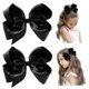 thumbnail image 1 of 2 Pcs Hand-made Grosgrain Ribbon Solid Color Hair Bows Alligator Clips Hair Accessories For Little Teen Toddler Girls Kids, 1 of 5