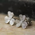thumbnail image 4 of K-KED 925 Silver Flower Stud Earrings for Women Cubic Zirconia Engagement Jewelry-Style 3, 4 of 9