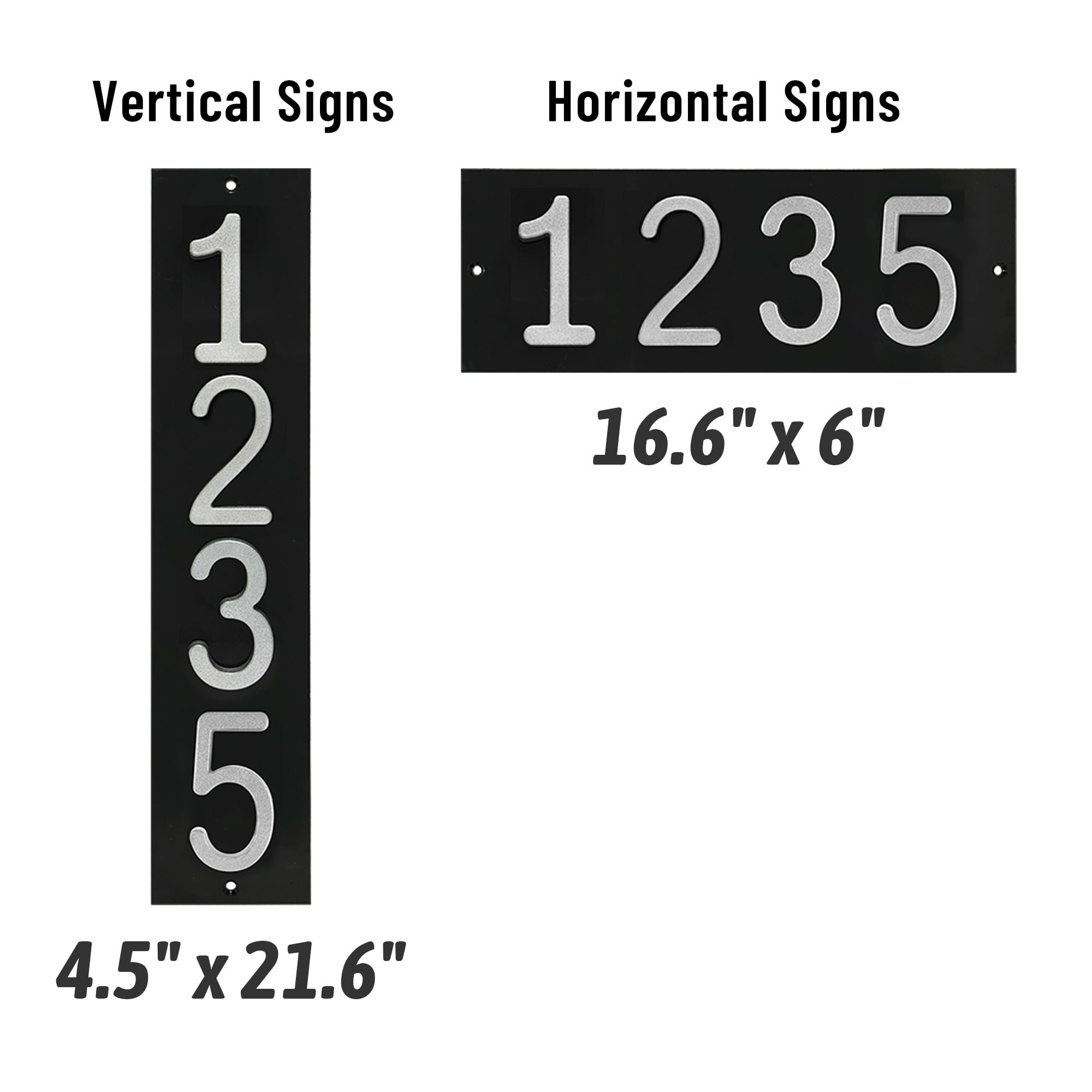 ShadeMart Personalized Flush Mount House Numbers Address Street Sign Plaque in Vertical/Horizontal, Aluminum Modern Front Door Sign - Made In USA (Custom Plate & Fonts Colors/Numbers)