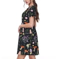 thumbnail image 2 of Xecao Champignons pour Femmes Robe Midi d'Été à Manches Courtes avec Poches Robe T-Shirt Décontractée Fluide Robe de Plage, 2 of 6