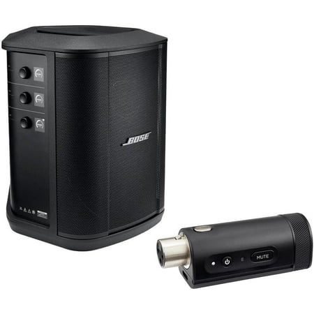 Bose S1 Pro+ Portable Wireless PA System with Bluetooth, Black with XLR Wireless Mic/Line Transmitter