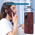 thumbnail image 5 of Slim Fit Case for Samsung Galaxy S20 FE 6.5 Inch with Ring Holder Stand Bracket Card Slots Phone Cover, Soft TPU PU Leather Shockproof Anti-Drop Protective Case for Samsung Galaxy S20 FE,Winered, 5 of 17