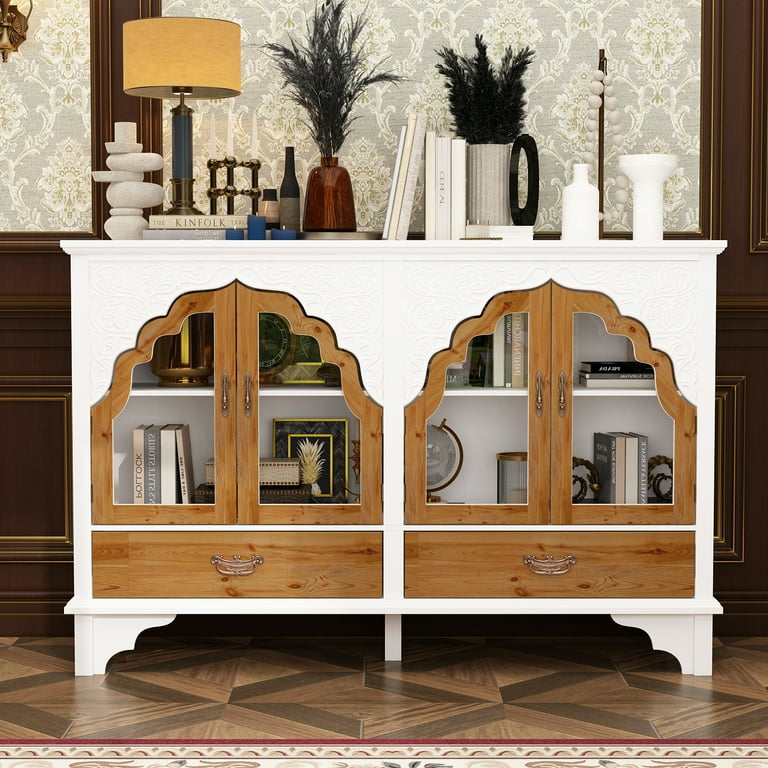 MONSLIPA Accent Cabinet with Doors, Wood Credenza Sideboard Buffet
