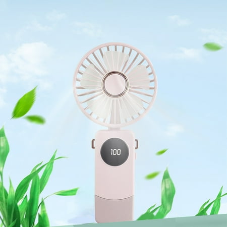 

Digital Display Handheld Folding Christmas Clearance Fan Sale Clearance Winter Clearance Student Desktop Outdoor Portable Five-speed Christmas Gifts Hanging Neck Small Clearance Sale Fan