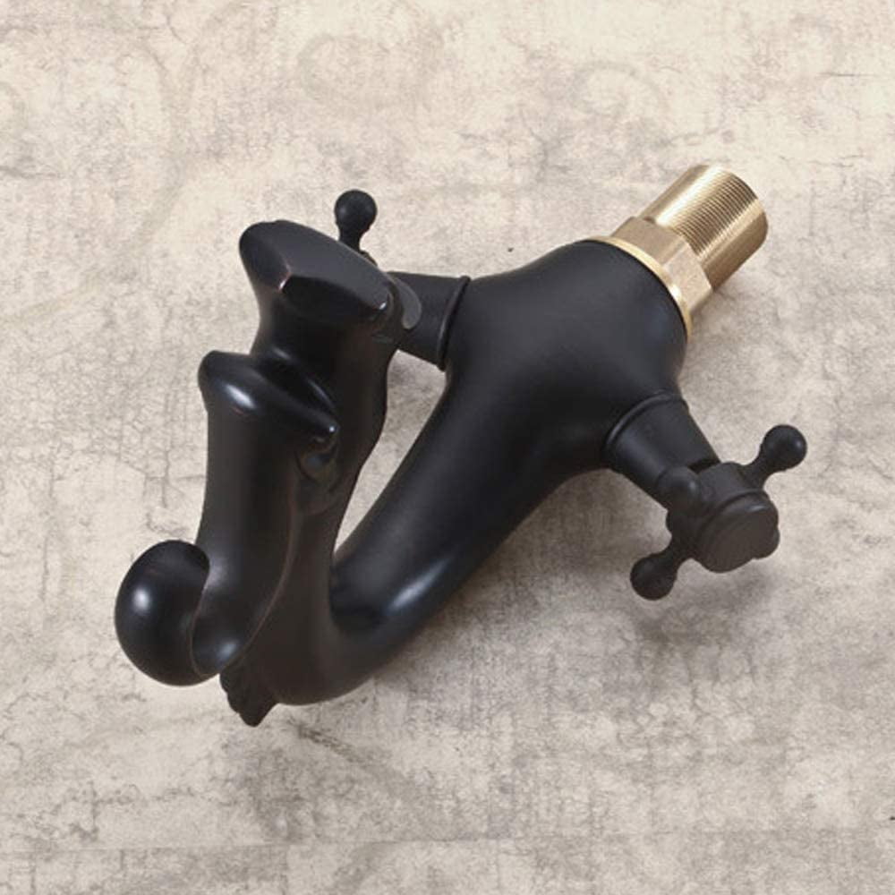 Vanity Oil Rubbed Bronze Dragon-shaped Bathroom Sink Mixer Tap Faucet 2 Handles